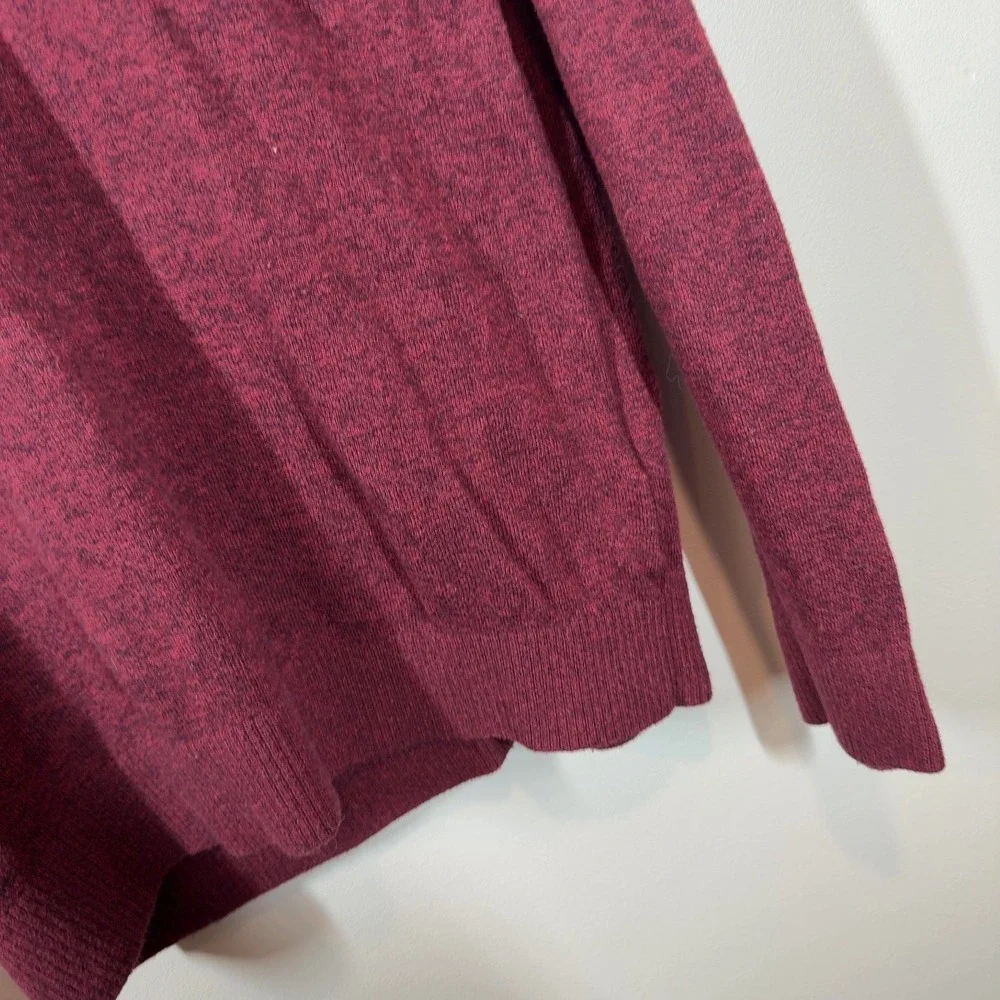 Hollister‎ Mens V-Neck Sweater Size M Maroon Burgundy Marl Knit Logo Stretchy